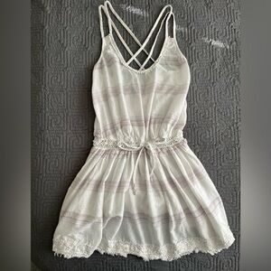 Victoria's Secret White and Light Purple Strappy Dress